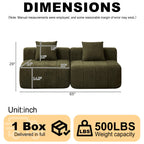 Modular Chenille Sectional Sofa with 2 Pillows.