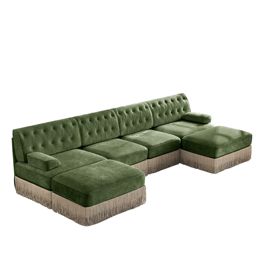 4-Seater Cloud Modular Sectional Sofa with Ottomans.
