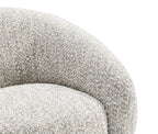 Brown Swivel Chair with Boucle Upholstery.
