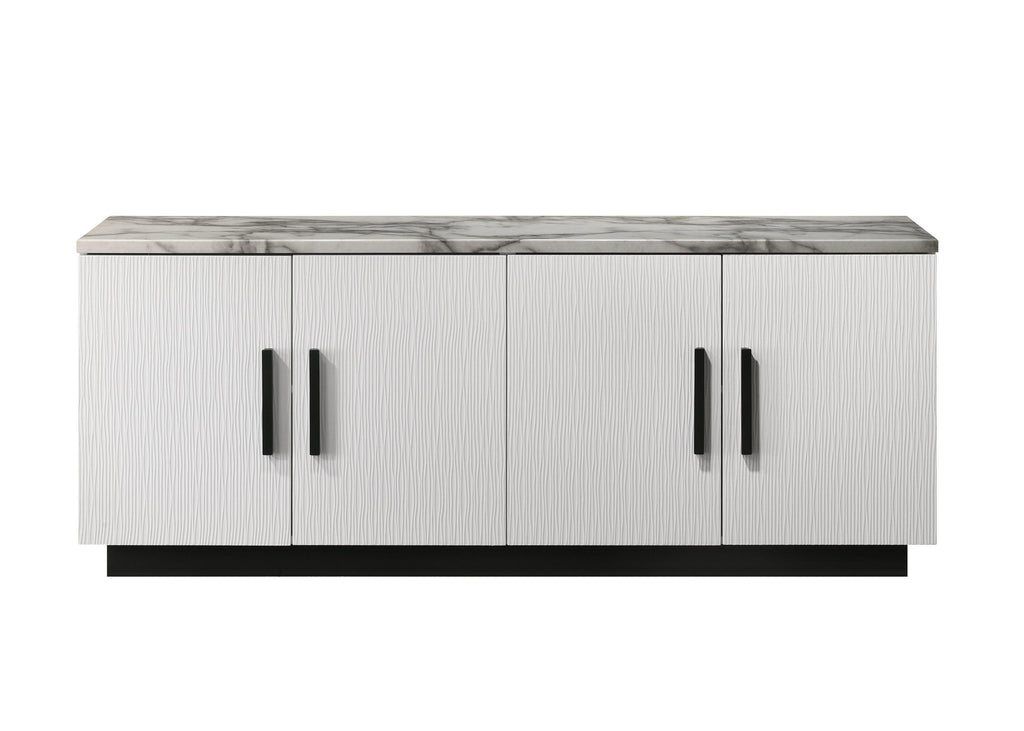 Matilda 63' White Marble Console Table.