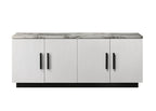 Matilda 63' White Marble Console Table.