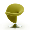 Curl Wool Blend Swivel Lounge Chair in Green
