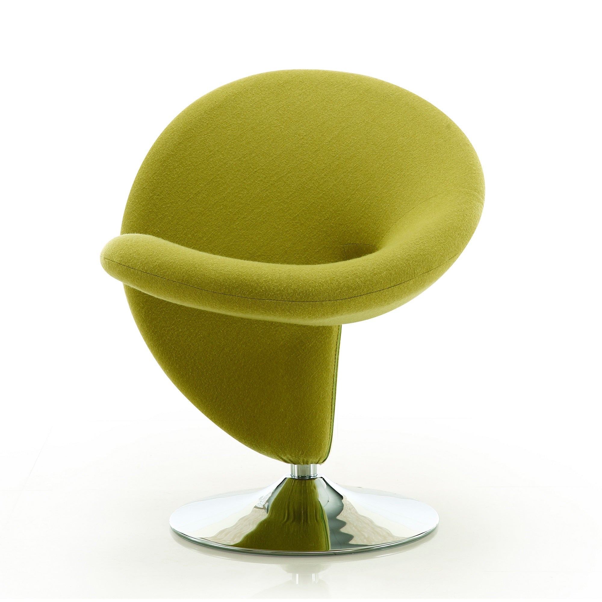 Curl Wool Blend Swivel Lounge Chair in Green