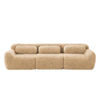 Modular Sectional Sofa with Plush Fabric, Ottoman & Pillows.