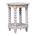 Wood Ellsworth Round Side Table - Acid Wash Finish.