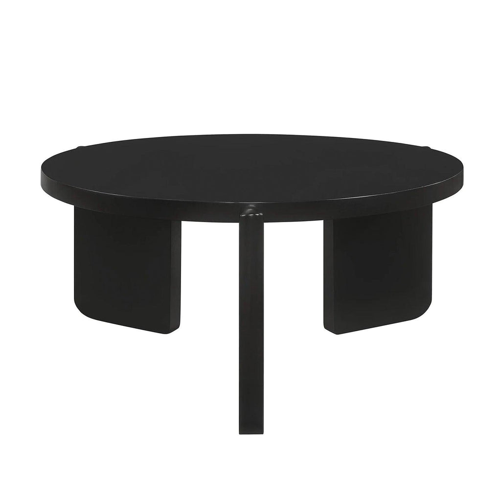 Round Wooden Coffee Table, Black.