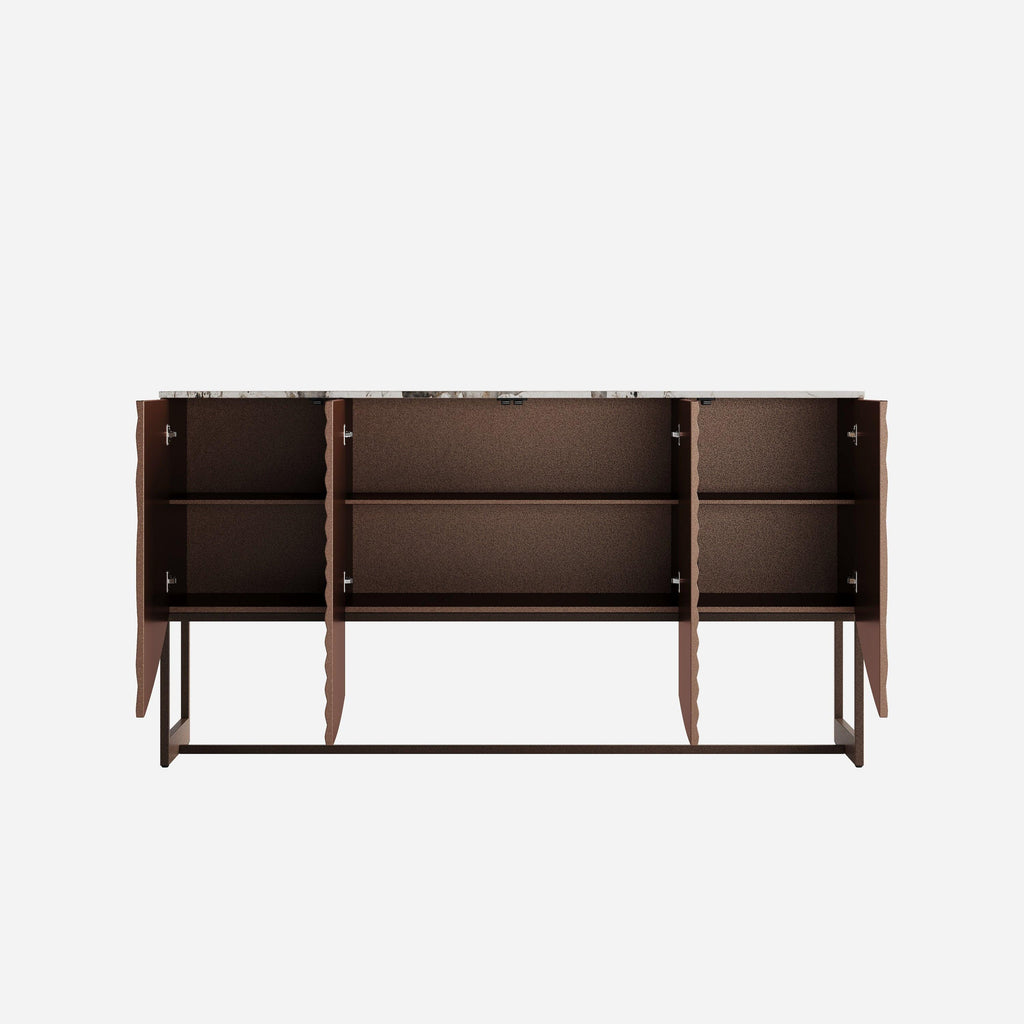 Modern Luxury Sideboard Cabinet with Unique 3D Wave Texture.