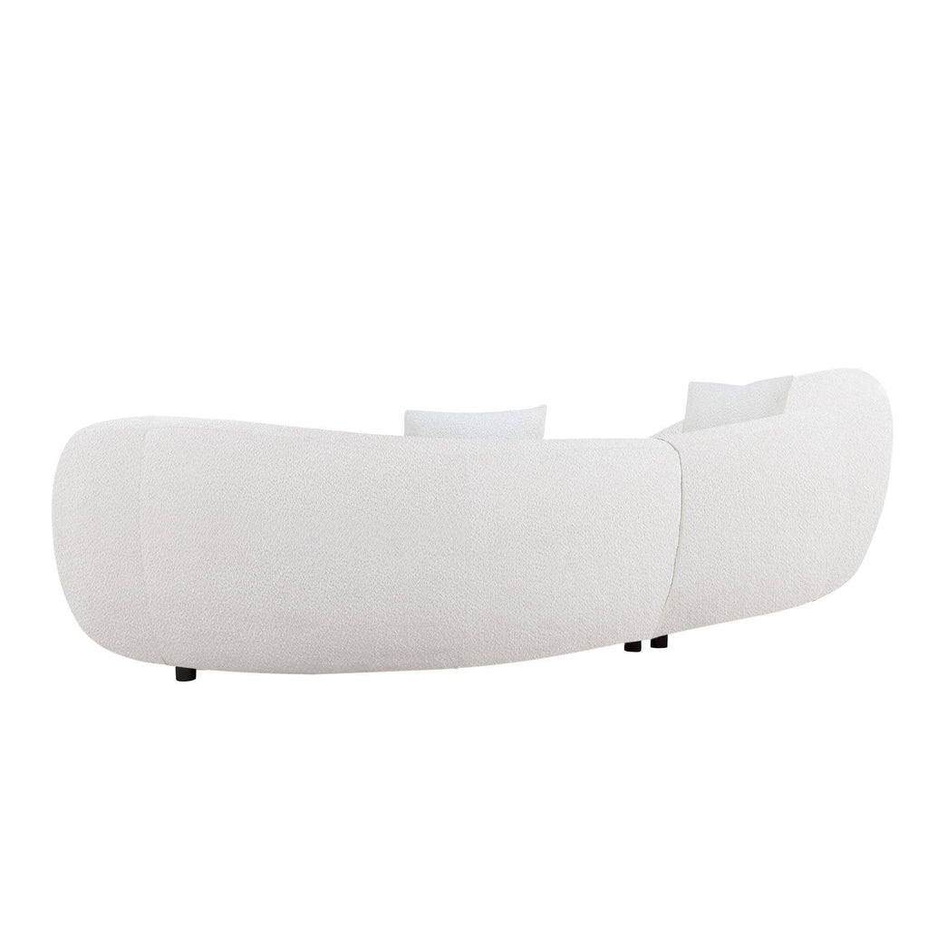 Modern Curved Sofa with Love Heart Design - White.