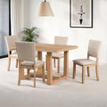 Transitional 5pc Dining Set with Natural Finish.