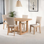 Transitional 5pc Dining Set with Natural Finish.