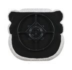 Bottom view of the Contemporary Swivel Chair in gray, highlighting the 360° swivel base and sturdy construction.