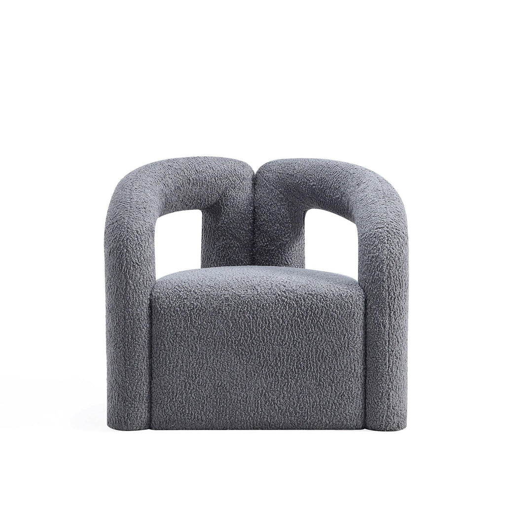 Darian Boucle Lounge Chair in Gray.