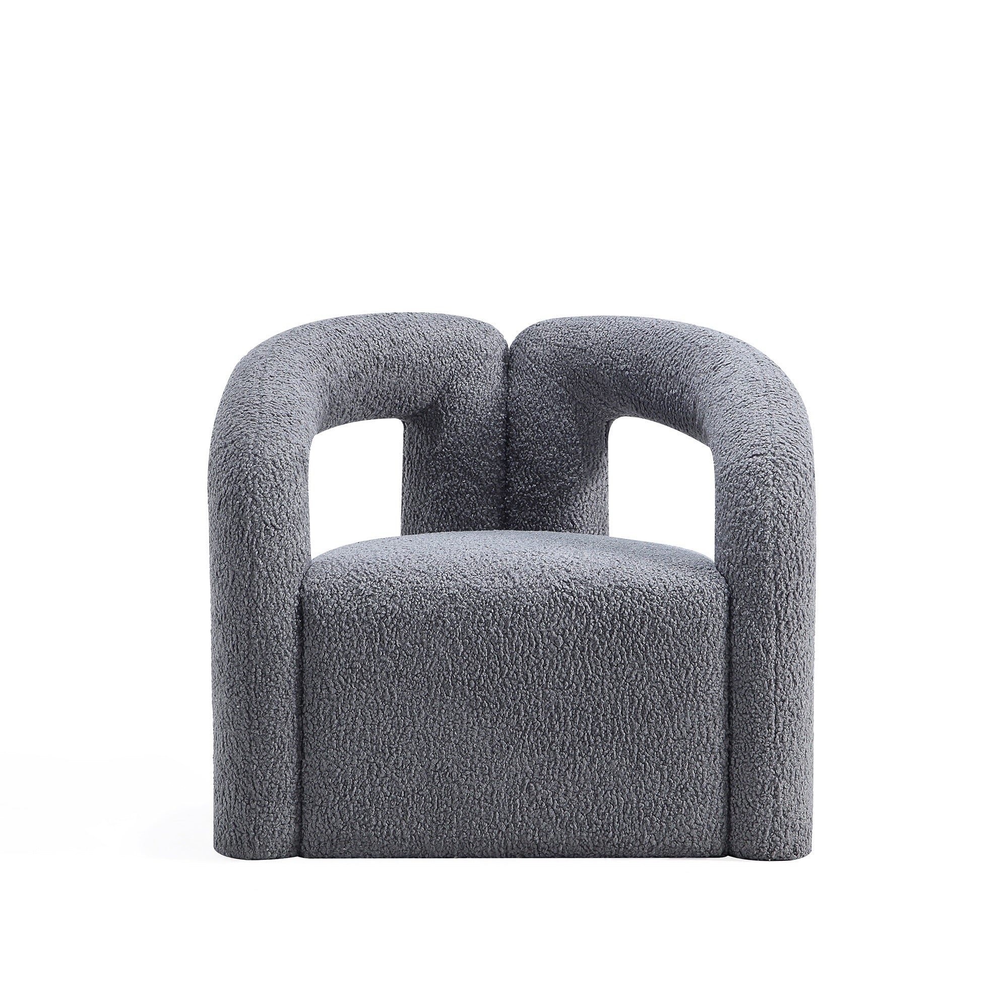 Darian Boucle Lounge Chair in Gray