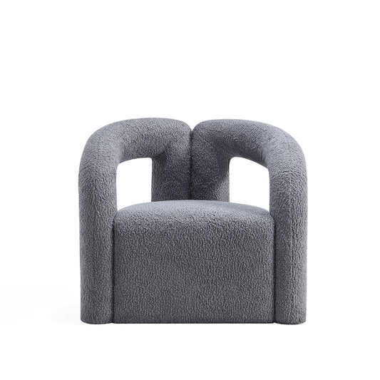 Darian Boucle Lounge Chair in Gray
