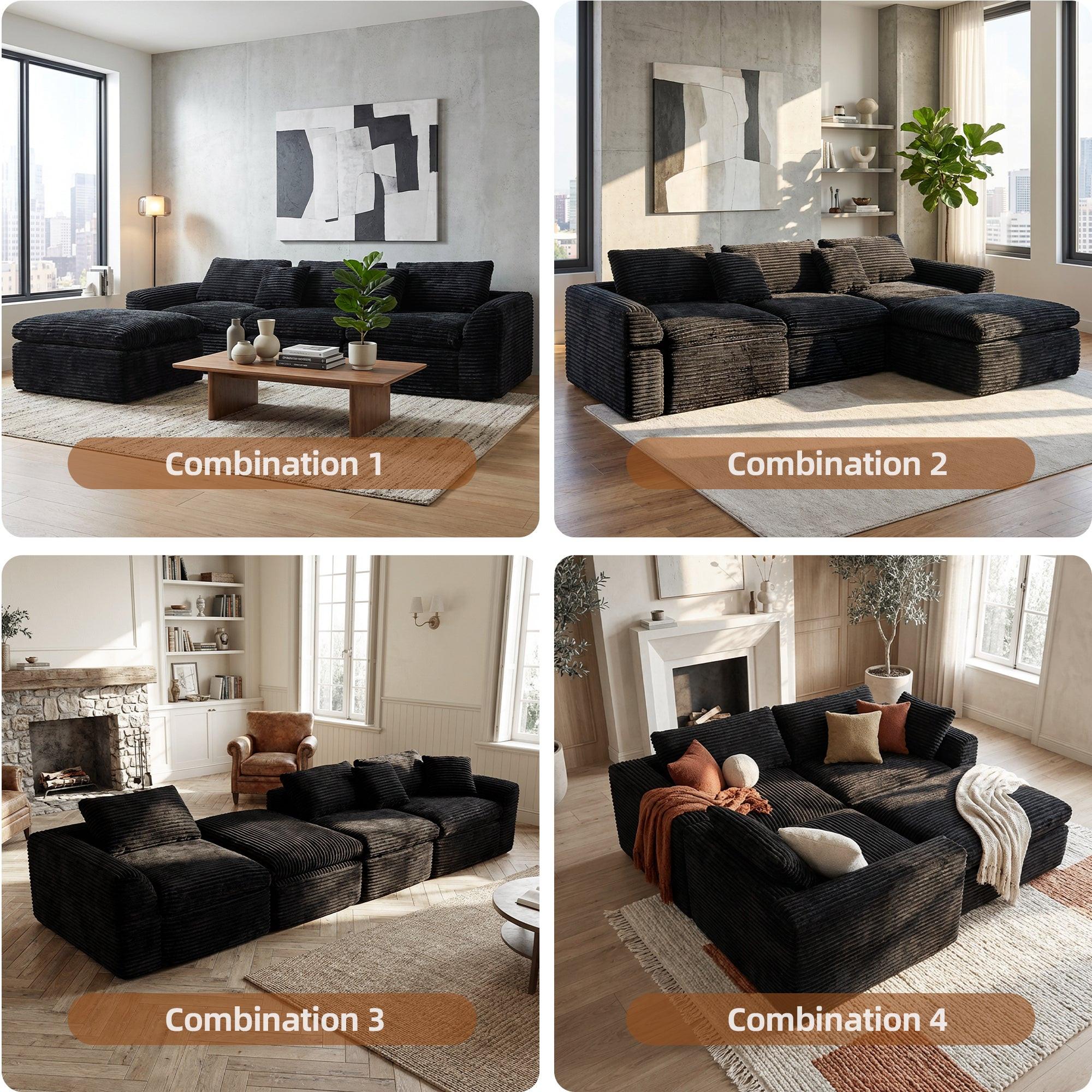 High-Resilience Boneless Sponge Sofa - Flexible Configurations.