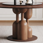 Wabi-Sabi Oak Round Table Set with 4 Chairs & Lazy Susan.