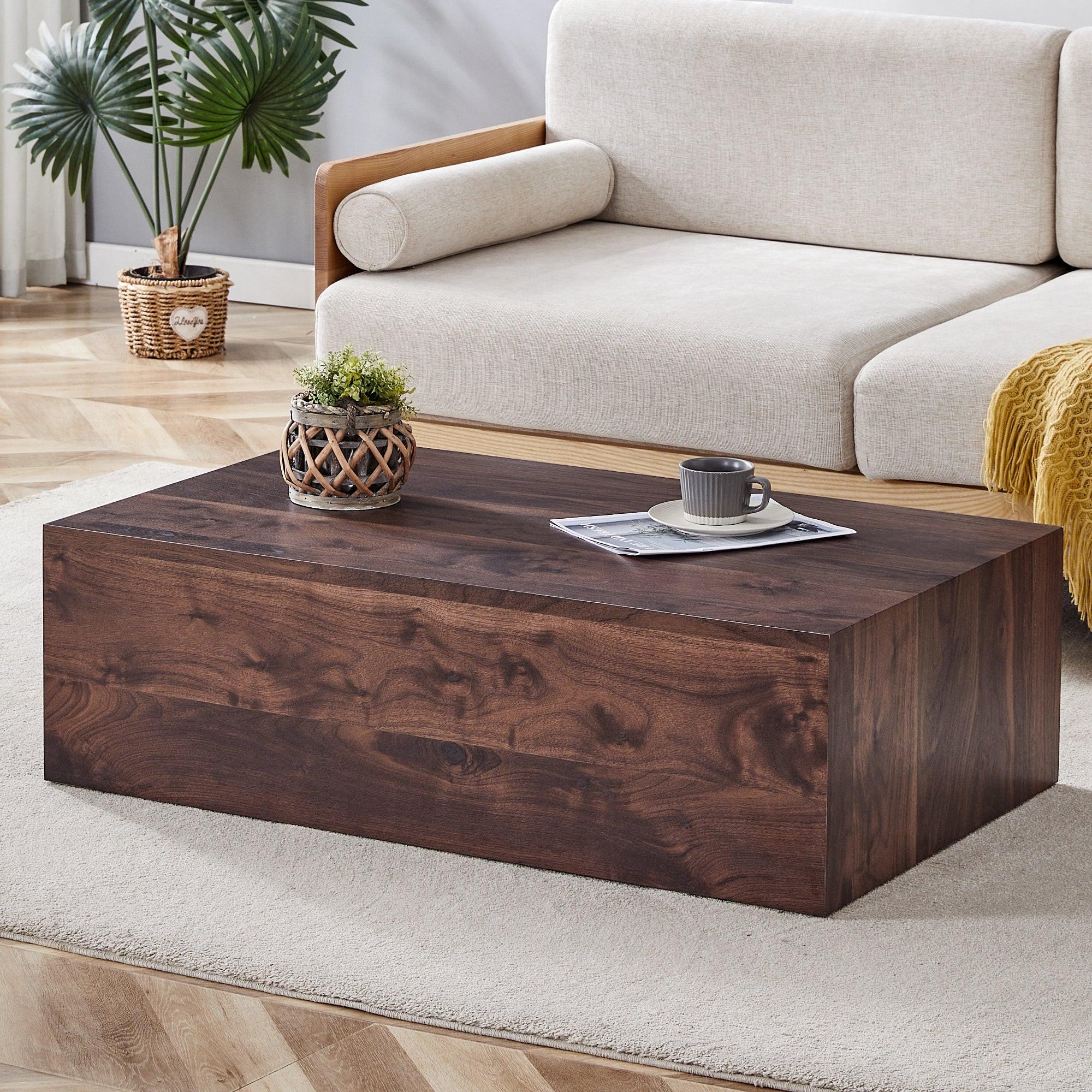 Walnut MDF Coffee Table - 39.3x23.6x12 Inch Design.