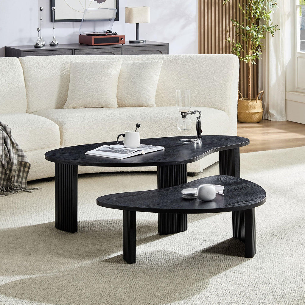 2-Piece Modern Irregular Coffee Table Set for Your Living Room.