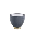 Anderson Sintered Stone Top Upholstered End Table in Gray