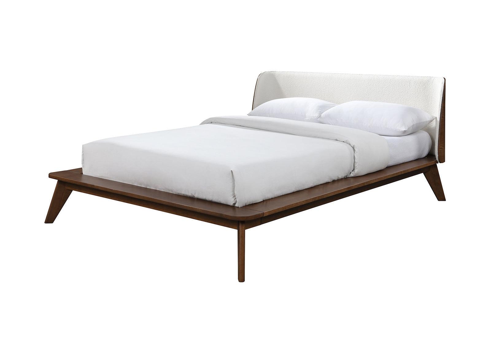Walnut Queen Size Bed - Mid-Century Modern Style.