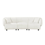 Curved Contemporary 3-Seater Sofa in Beige for Stylish Living.