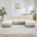 4-Seater Modular Sectional Sofa with 2 Ottomans.