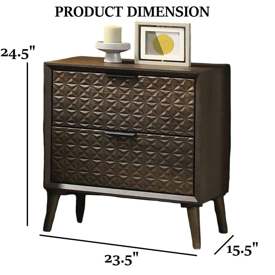 Dark Brown Nightstand with English Dovetail Drawers.