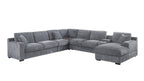 Light Gray Corner Sectional Sofa with Chaise & Cupholders.
