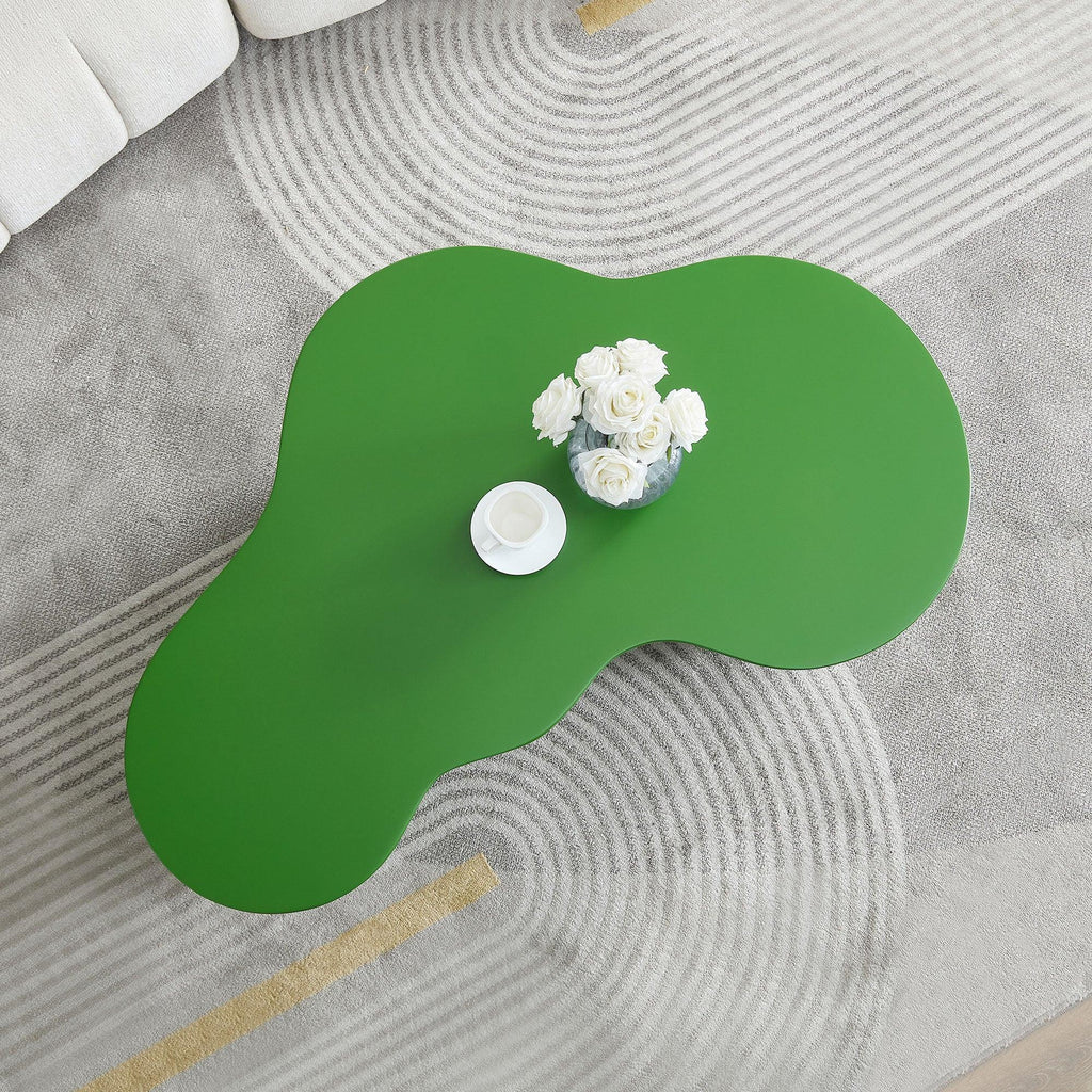 50 Inch Green Fiberglass Coffee Table for Living Room.