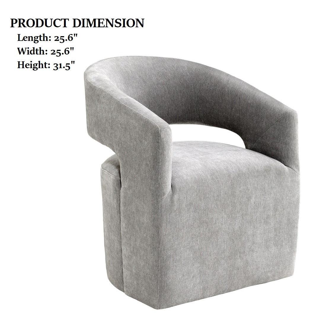 Contemporary Gray Arm Chair with Casters.