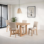 Transitional 5pc Dining Set with Natural Finish.