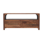 Solid Wood Arc-Line Media Console - Solid Wood Media Console.