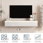 Floating TV Stand with LED Lights for Stylish Living Rooms.