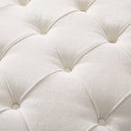 32' Round Tufted Ottoman - Elegant Chenille Coffee Table.
