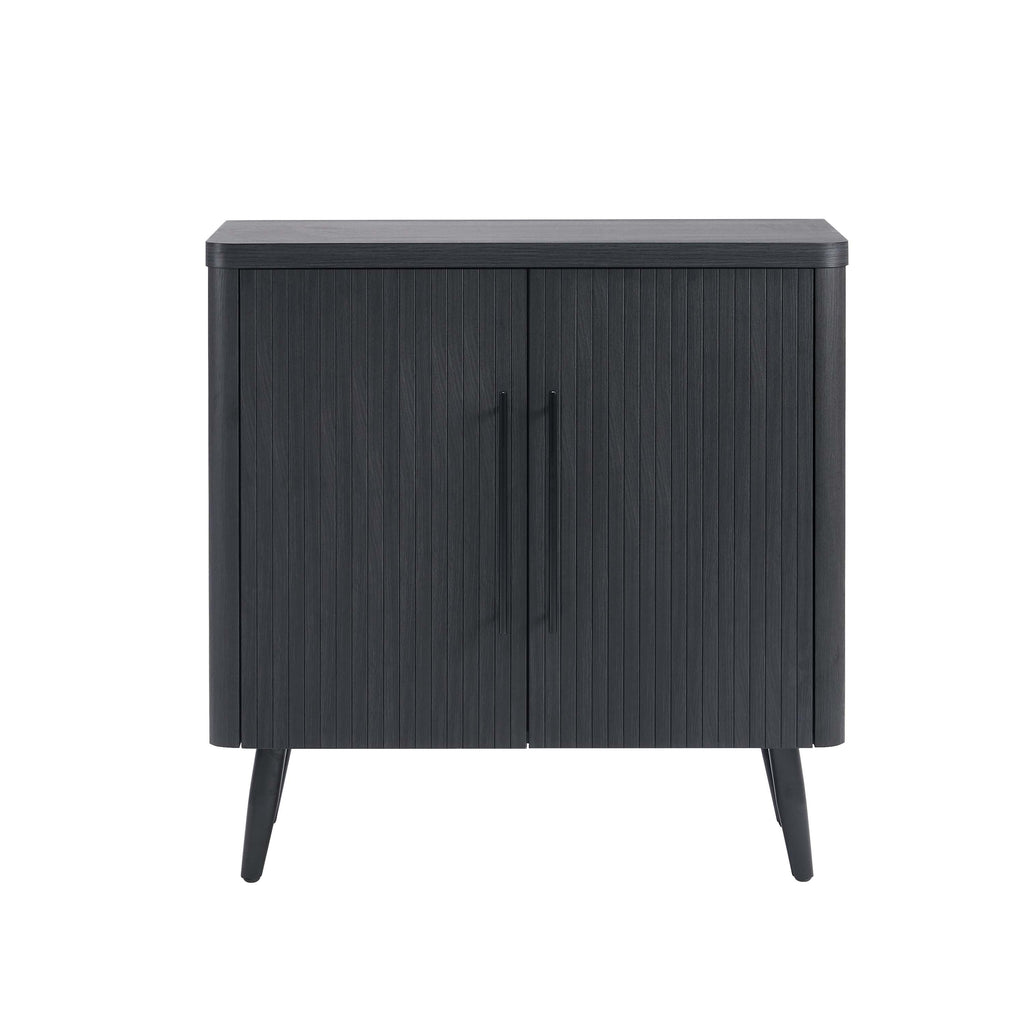 Jodie 31' Fluted Accent Cabinet in Charcoal Gray
