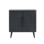 Jodie 31' Fluted Accent Cabinet in Charcoal Gray