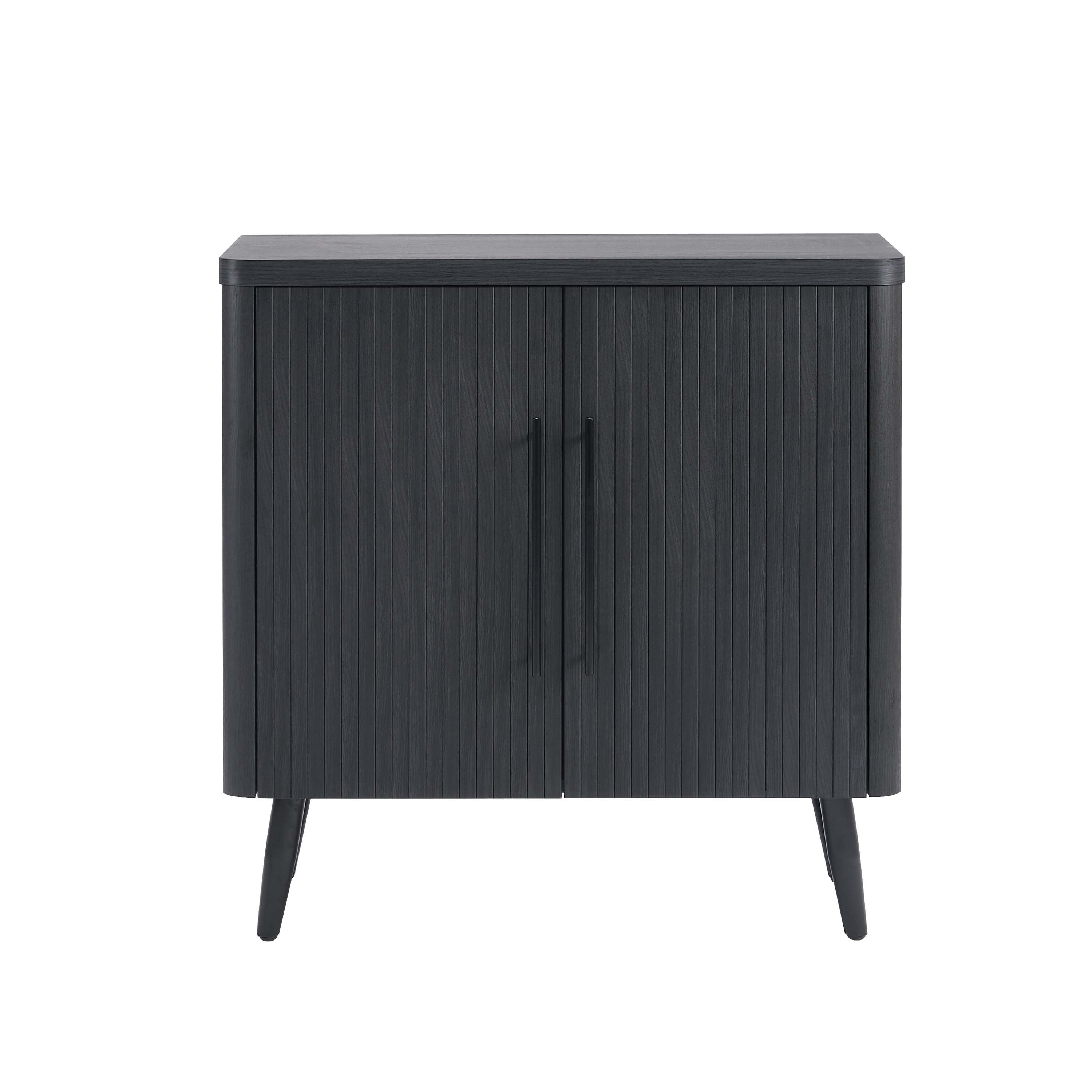 Jodie 31' Fluted Accent Cabinet in Charcoal Gray