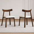 Ergonomic Modern Dining Chairs Set of 2 in Walnut.