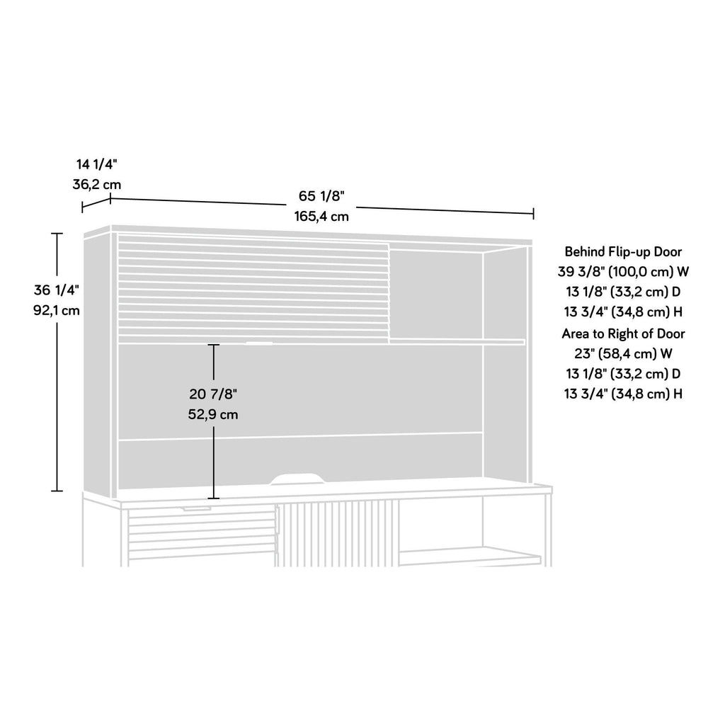 Modern Hutch with Hidden Storage for Home Office.