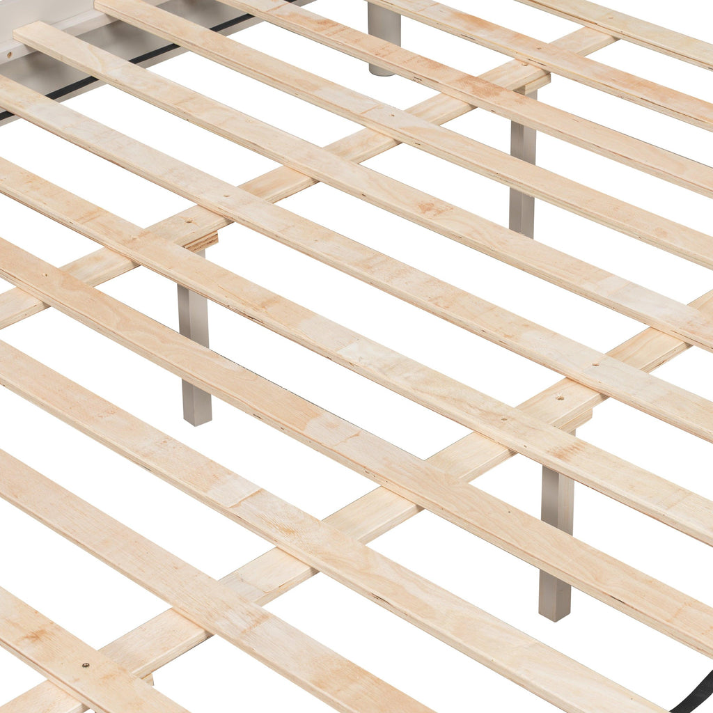 Solid Wood King Bed with Heavy Duty Support.