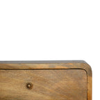 Solid Wood Floating Curve Open Slot, 1-Drawer, Nightstand, Oak