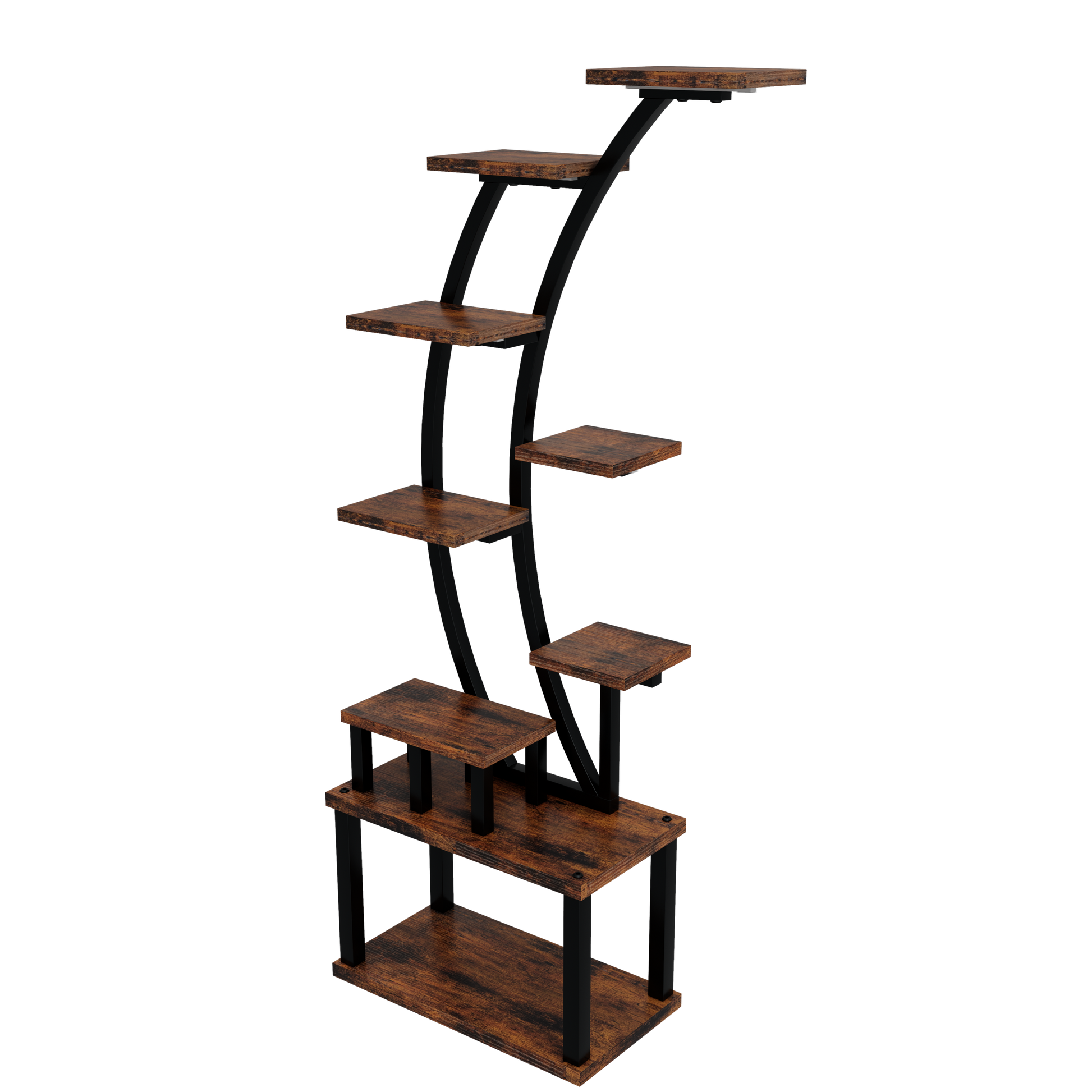 Plant Stand indoor 9-Tiered , 63.6' Tall Plant Stand with 5 Grow Lights, Adjustable Lighting Modes (5/3/2 Lights), 10-Level Dimming & 3 Timer Settings, Energy-Efficient, Perfect for Plant Growth