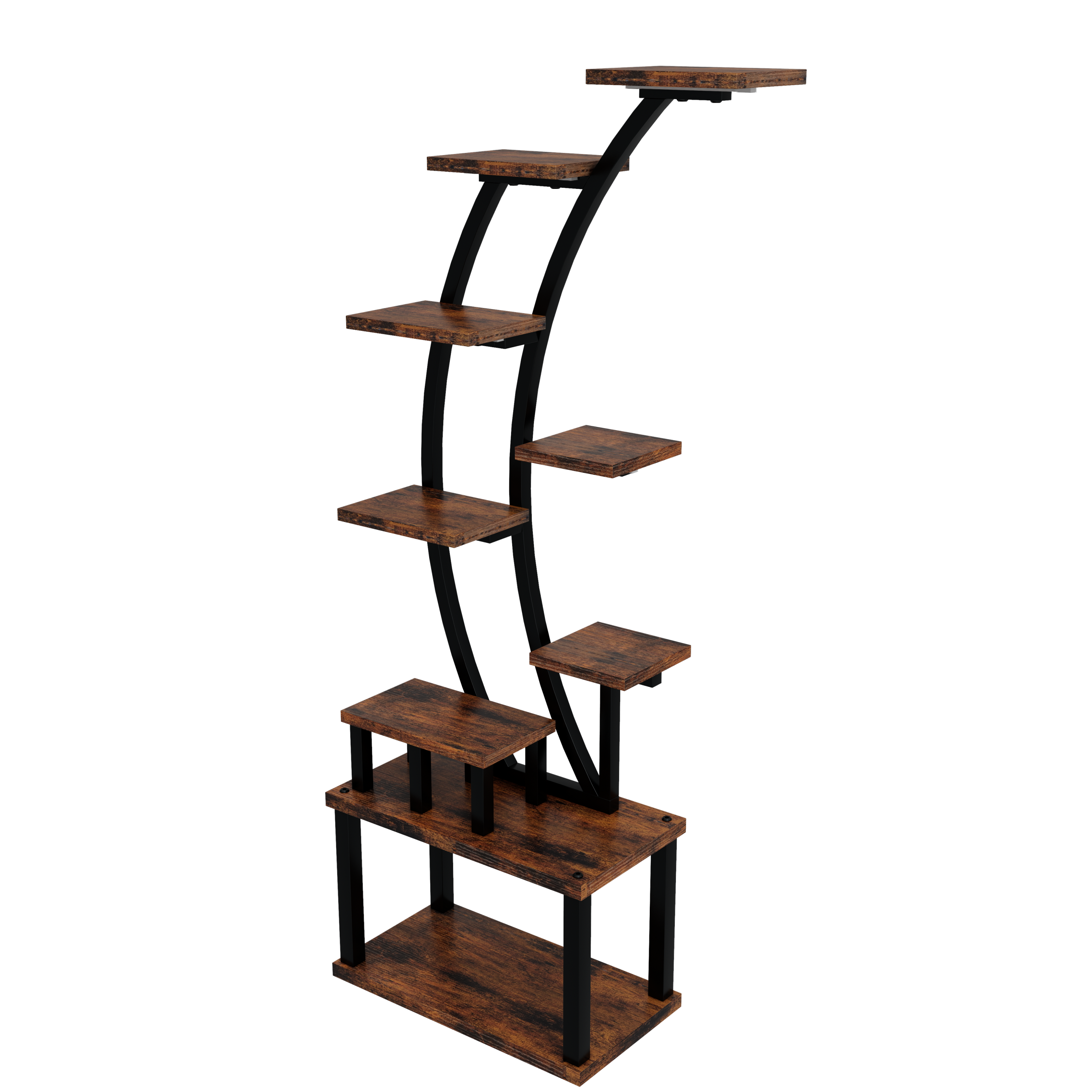 Plant Stand indoor 9-Tiered , 63.6' Tall Plant Stand with 5 Grow Lights, Adjustable Lighting Modes (5/3/2 Lights), 10-Level Dimming & 3 Timer Settings, Energy-Efficient, Perfect for Plant Growth