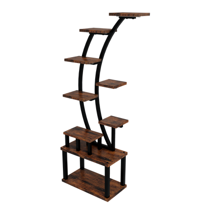 Plant Stand indoor 9-Tiered , 63.6' Tall Plant Stand with 5 Grow Lights, Adjustable Lighting Modes (5/3/2 Lights), 10-Level Dimming & 3 Timer Settings, Energy-Efficient, Perfect for Plant Growth