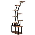 Plant Stand indoor 9-Tiered , 63.6' Tall Plant Stand with 5 Grow Lights, Adjustable Lighting Modes (5/3/2 Lights), 10-Level Dimming & 3 Timer Settings, Energy-Efficient, Perfect for Plant Growth