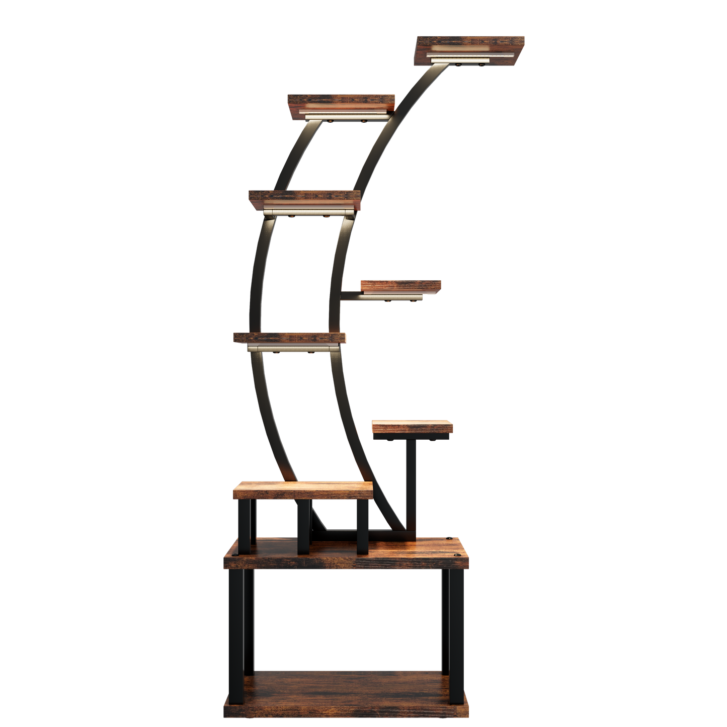 Plant Stand indoor 9-Tiered , 63.6' Tall Plant Stand with 5 Grow Lights, Adjustable Lighting Modes (5/3/2 Lights), 10-Level Dimming & 3 Timer Settings, Energy-Efficient, Perfect for Plant Growth