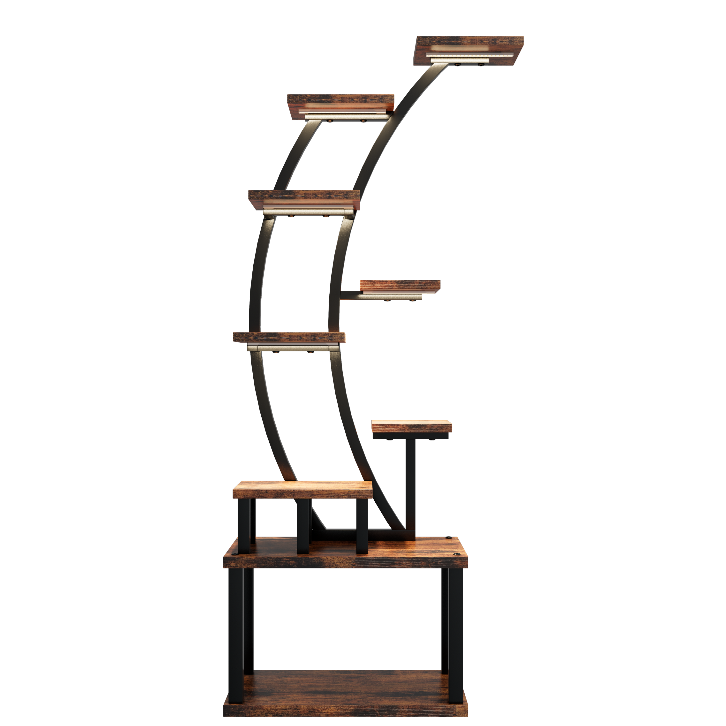 Plant Stand indoor 9-Tiered , 63.6' Tall Plant Stand with 5 Grow Lights, Adjustable Lighting Modes (5/3/2 Lights), 10-Level Dimming & 3 Timer Settings, Energy-Efficient, Perfect for Plant Growth