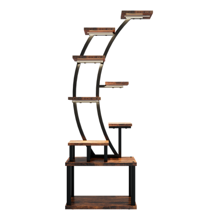 Plant Stand indoor 9-Tiered , 63.6' Tall Plant Stand with 5 Grow Lights, Adjustable Lighting Modes (5/3/2 Lights), 10-Level Dimming & 3 Timer Settings, Energy-Efficient, Perfect for Plant Growth