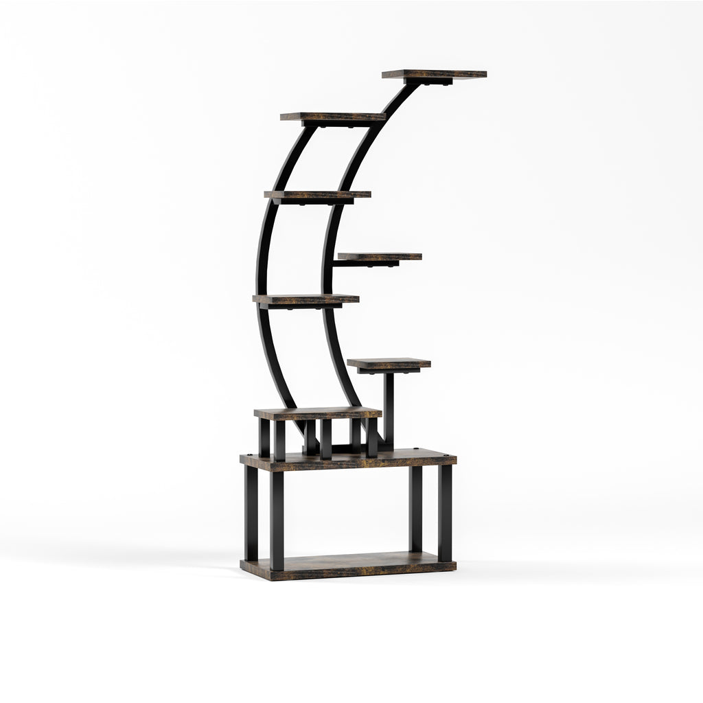 Plant Stand indoor 9-Tiered , 63.6' Tall Plant Stand with 5 Grow Lights, Adjustable Lighting Modes (5/3/2 Lights), 10-Level Dimming & 3 Timer Settings, Energy-Efficient, Perfect for Plant Growth