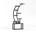 Plant Stand indoor 9-Tiered , 63.6' Tall Plant Stand with 5 Grow Lights, Adjustable Lighting Modes (5/3/2 Lights), 10-Level Dimming & 3 Timer Settings, Energy-Efficient, Perfect for Plant Growth